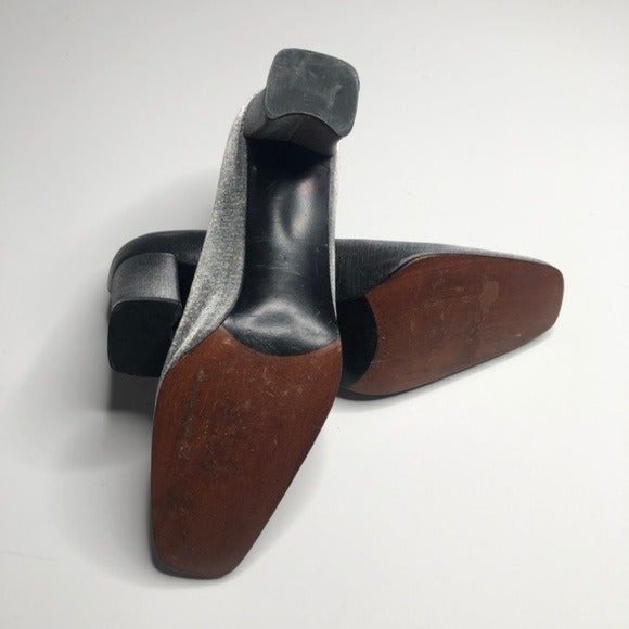 Stuart Weitzman Silver Metallic Fabric Heels #7B - Picture 11 of 12